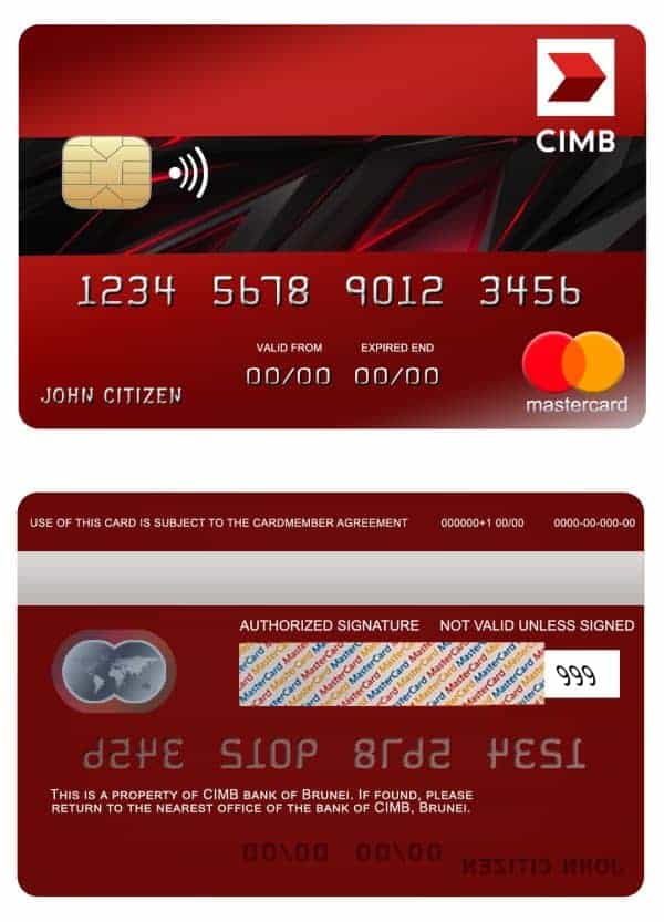 Fillable Brunei CIMB bank mastercard credit card Templates
