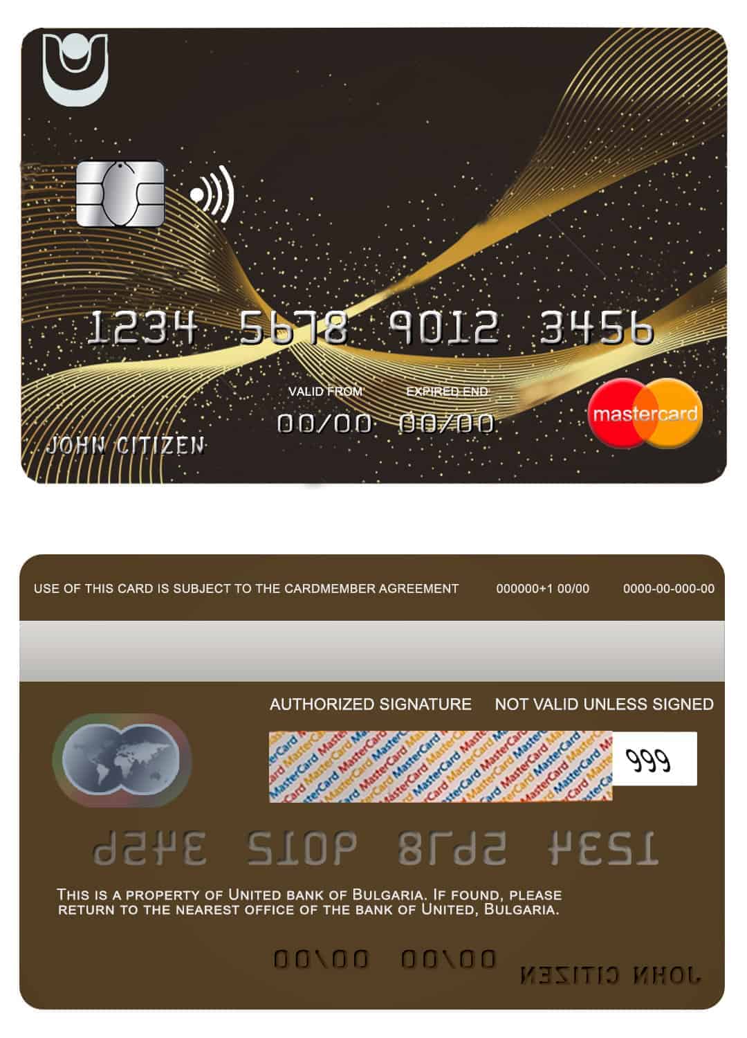 Bulgaria United Bank mastercard credit card Fillable Bulgaria United Bank mastercard credit card Templates