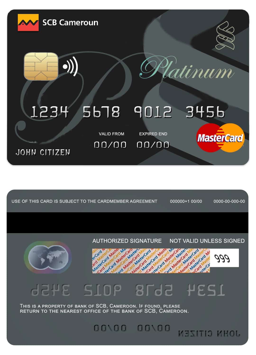 Cameroon SCB bank mastercard credit card Fillable Cameroon SCB bank mastercard credit card Templates