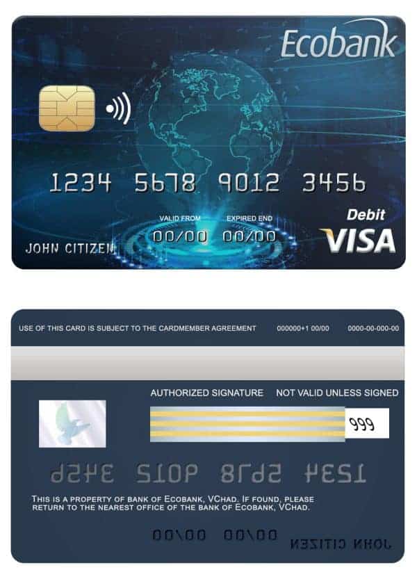 Chad Ecobank visa credit card Fillable Chad Ecobank visa credit card Templates