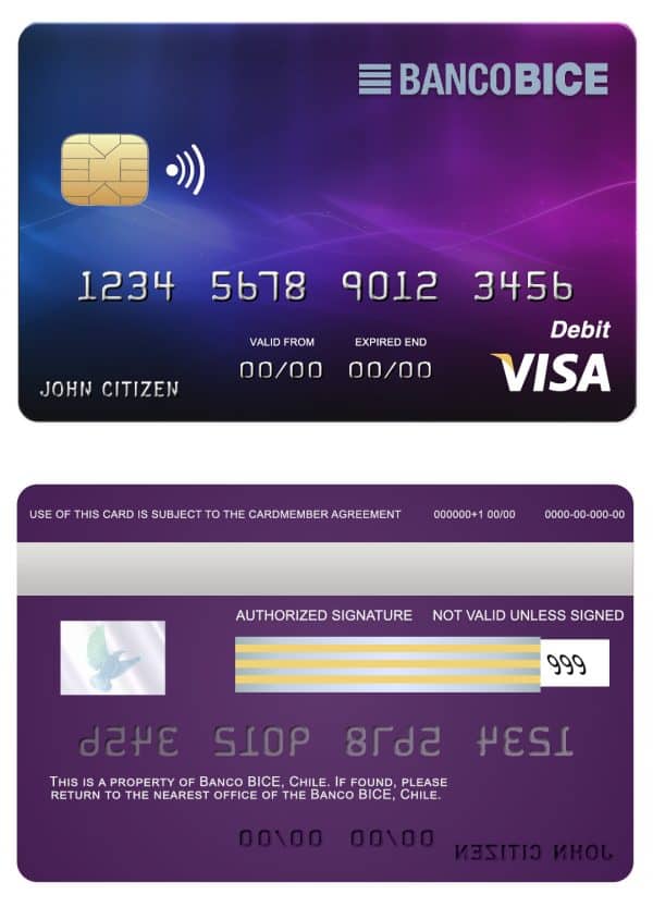Chile BICE bank visa credit card Fillable Chile BICE bank visa credit card Templates