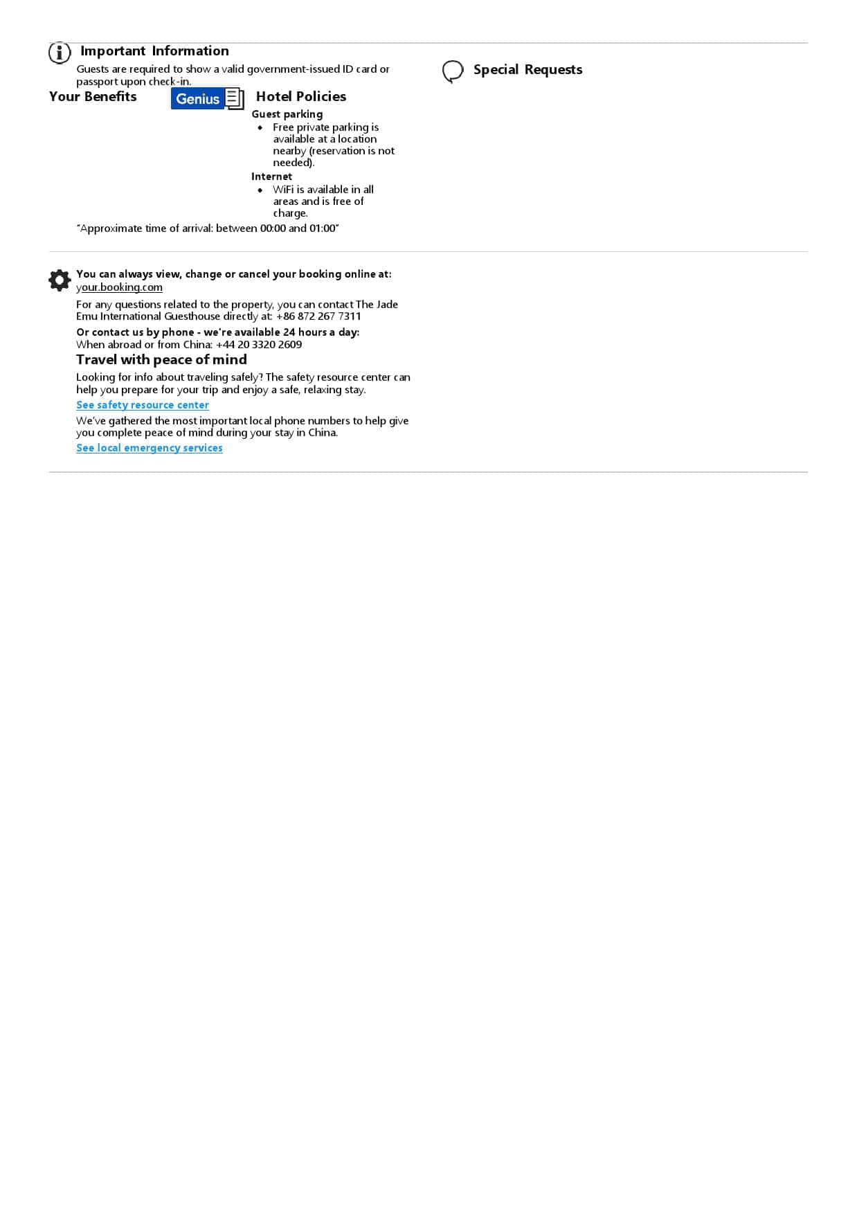 China hotel booking confirmation Word and PDF template, 2 pages China hotel booking confirmation Word and PDF template, 2 pages