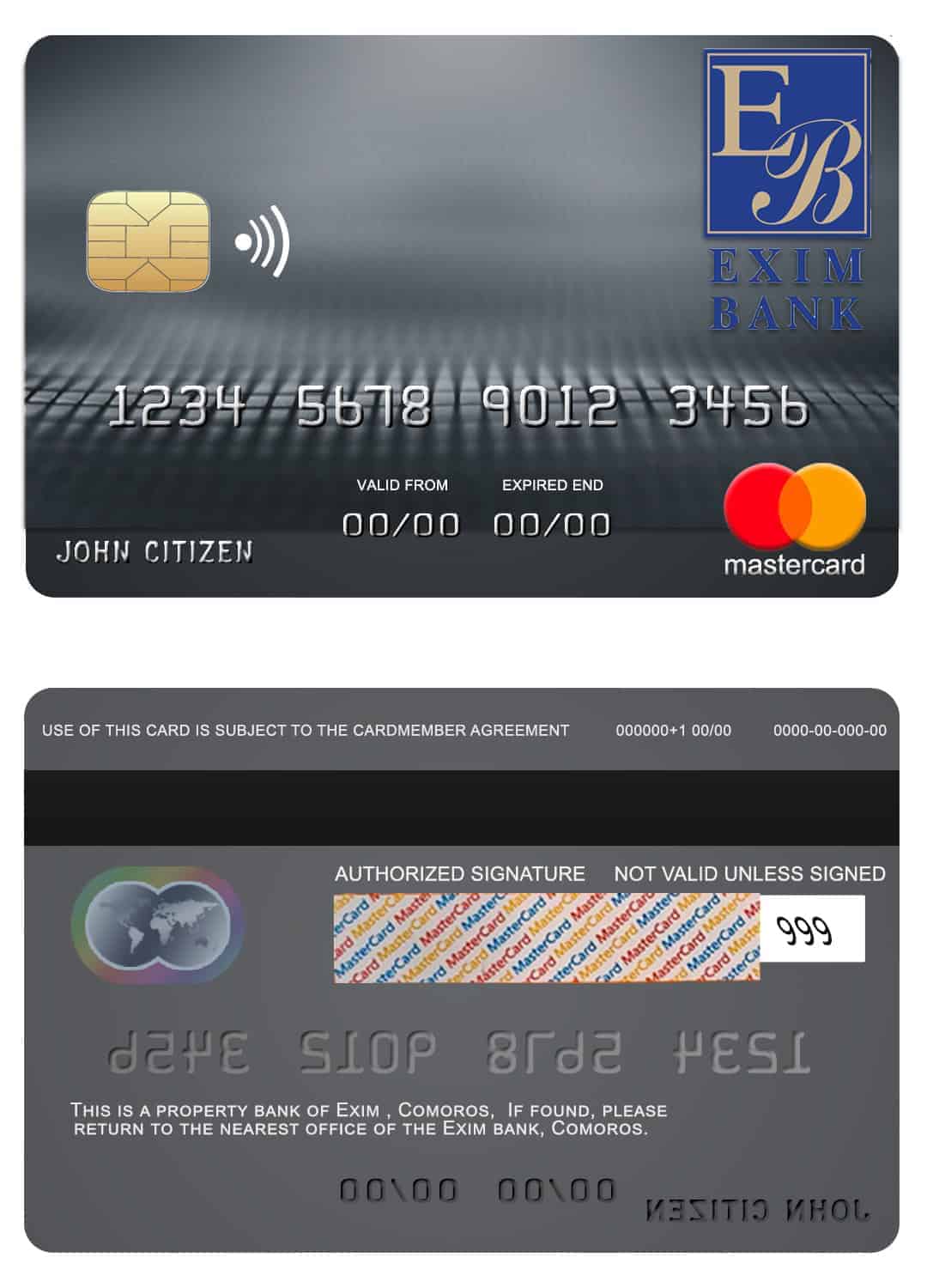 Comoros Exim bank mastercard credit card fillable Comoros Exim bank mastercard credit card Templates
