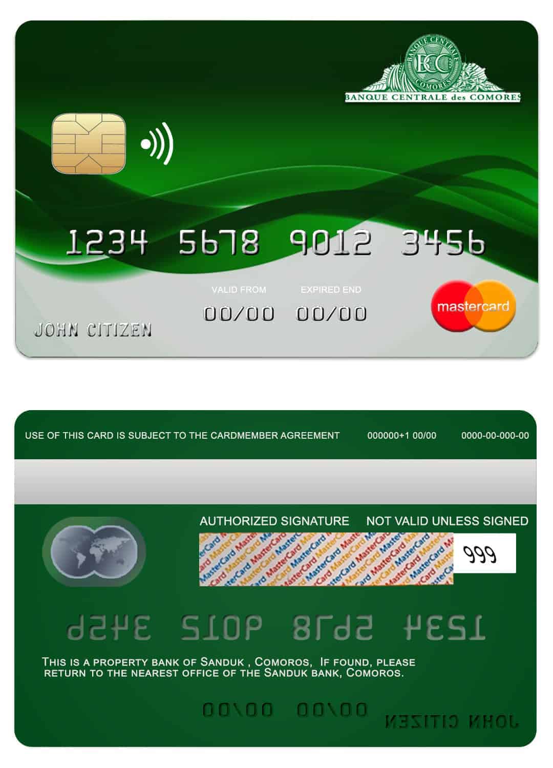 Comoros Sanduk bank mastercard credit card Fillable Comoros Sanduk bank mastercard credit card Templates