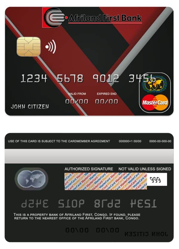 Congo Afriland First bank mastercard credit card Fillable Congo Afriland First bank mastercard credit card Templates