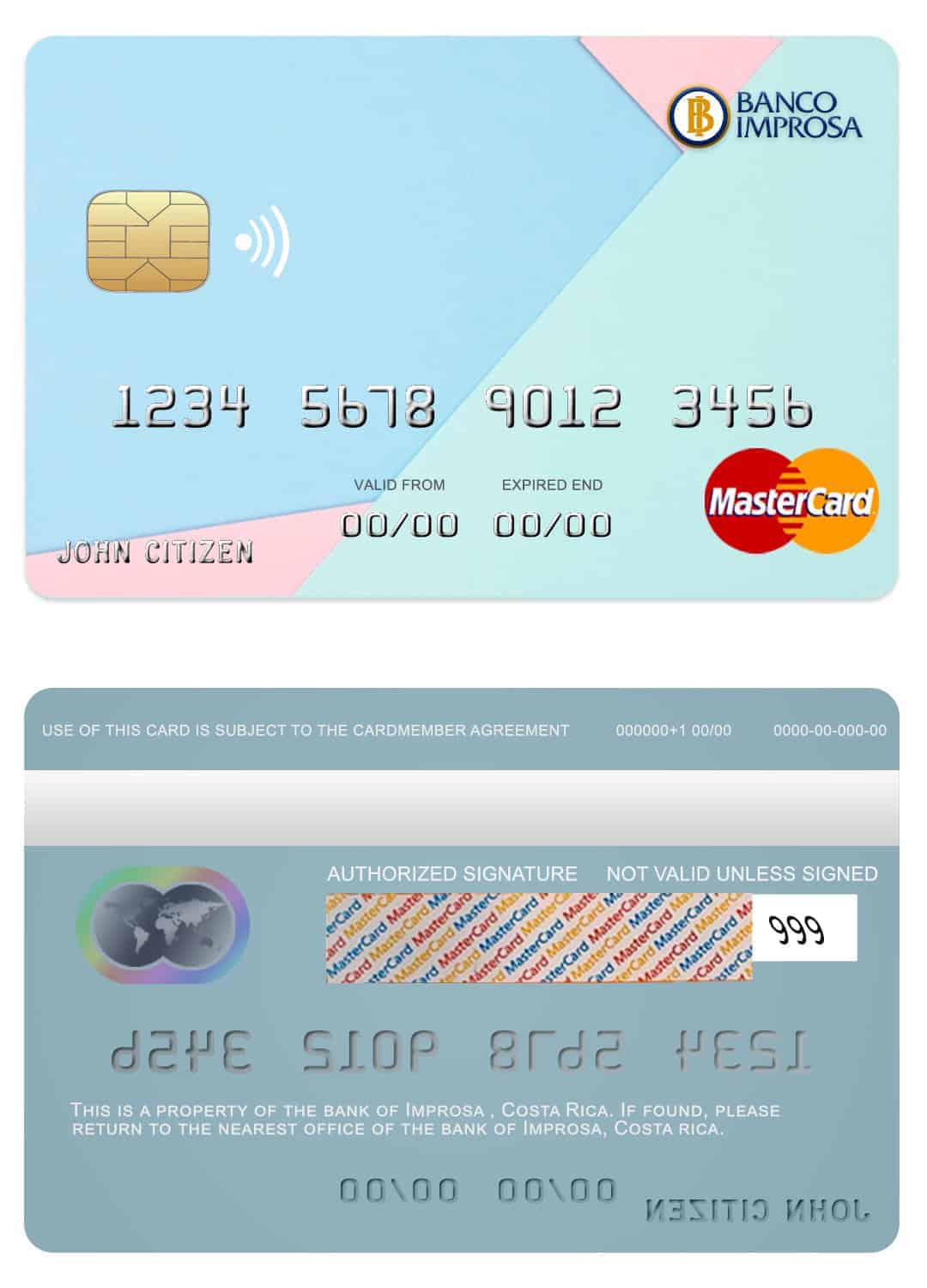 Costa Rica Improsa bank mastercard credit card Fillable Costa Rica Improsa bank mastercard credit card Templates