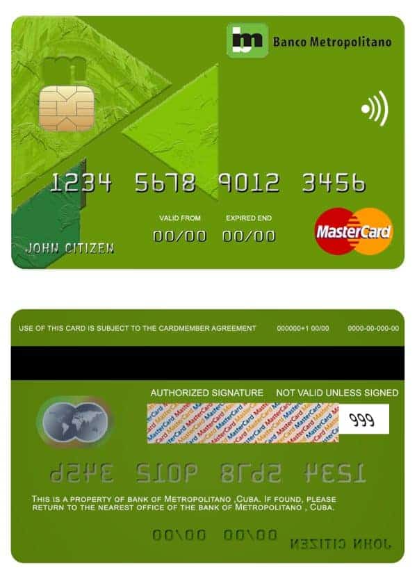 Cuba Metropolitan bank mastercard credit card Fillable Cuba Metropolitan bank mastercard credit card Templates