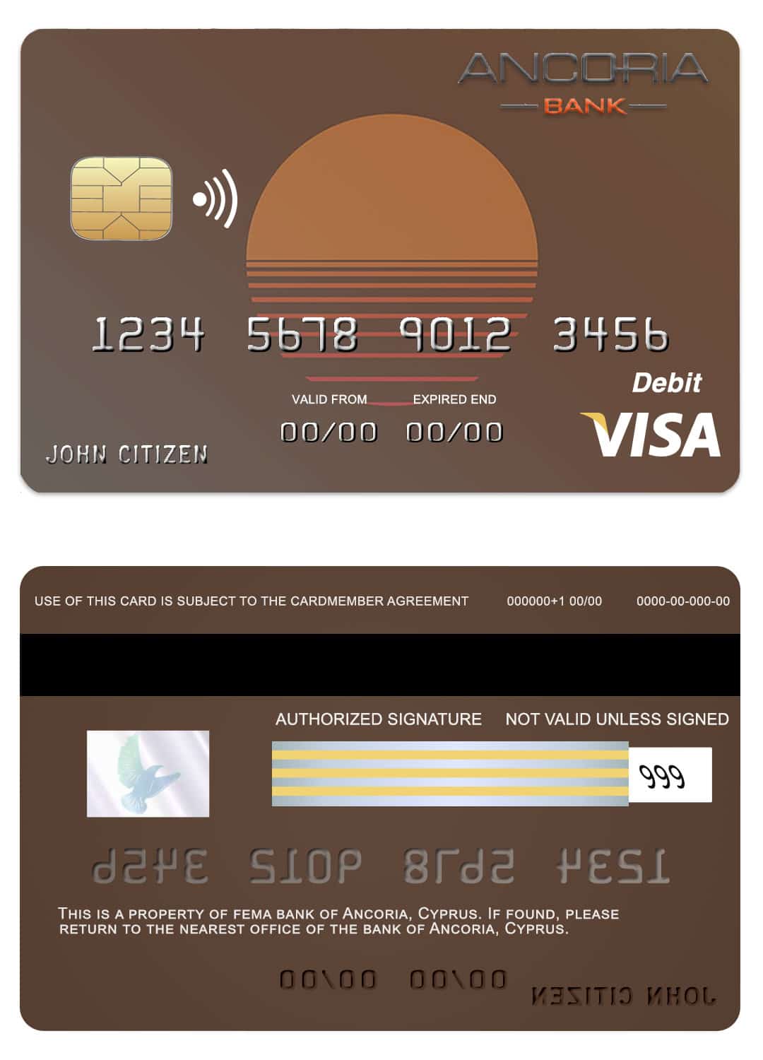 Cyprus Ancoria bank visa credit card Editable Cyprus Ancoria bank visa credit card Templates