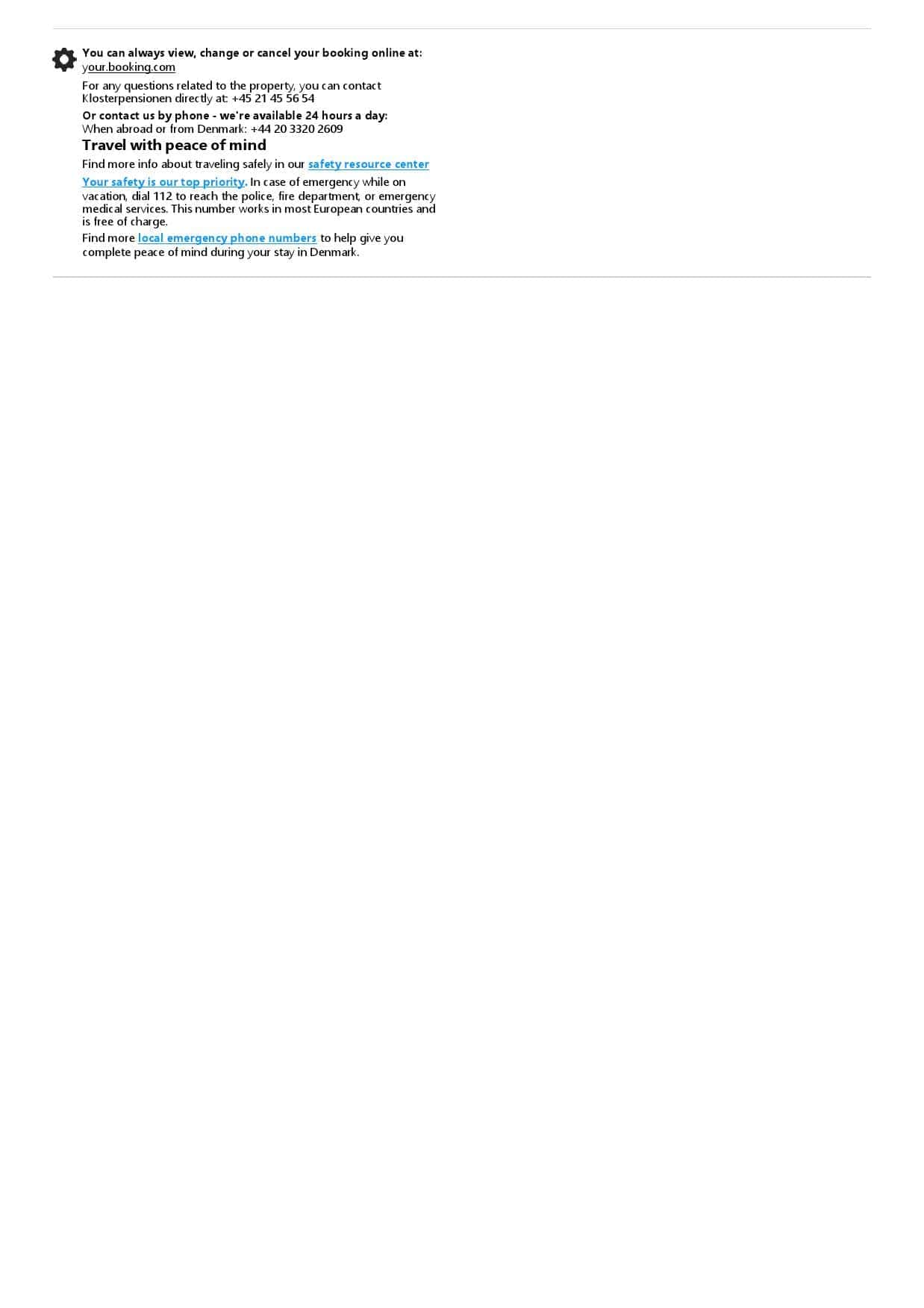 Denmark hotel booking confirmation Word and PDF template, 2 pages Denmark hotel booking confirmation Word and PDF template, 2 pages