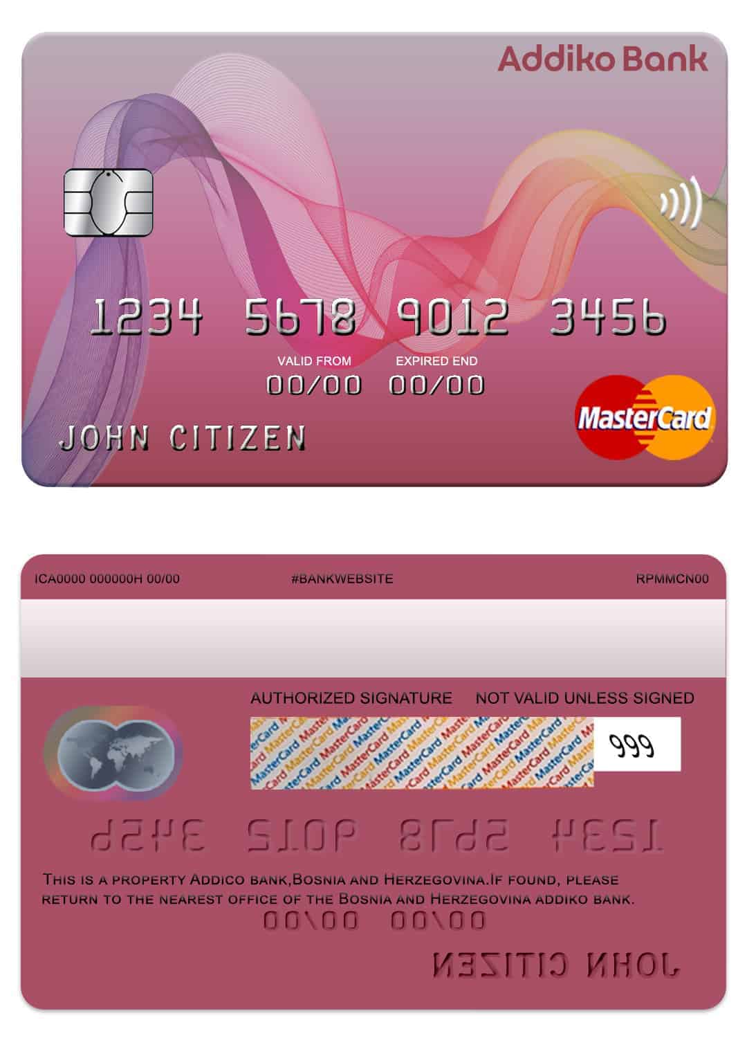 Fillable Bosnia and Herzegovina Addiko bank mastercard Templates Fillable Bosnia and Herzegovina Addiko bank mastercard Templates