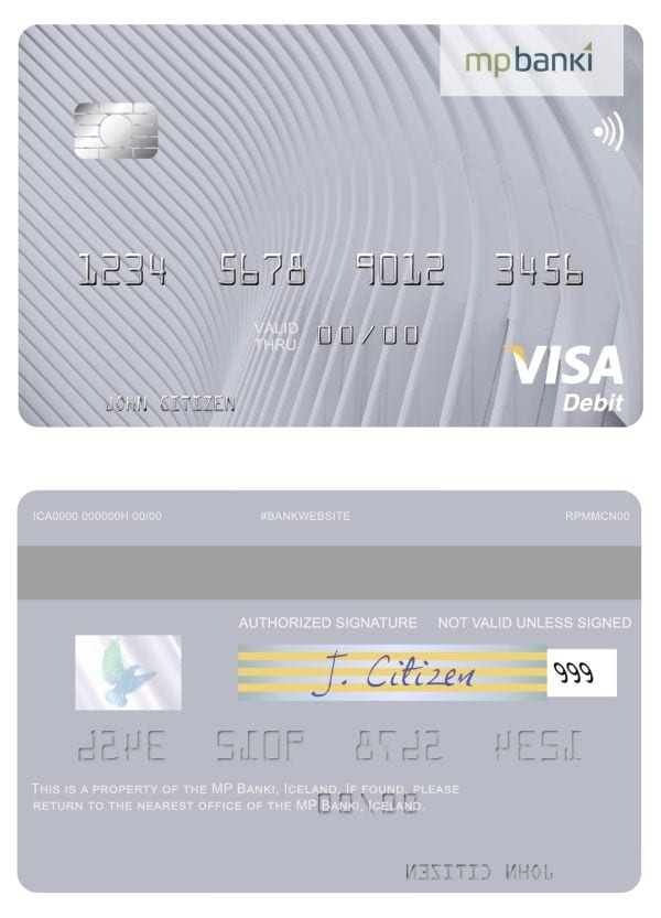 Fillable Iceland MP Banki visa card Templates Fillable Iceland MP Banki visa card Templates