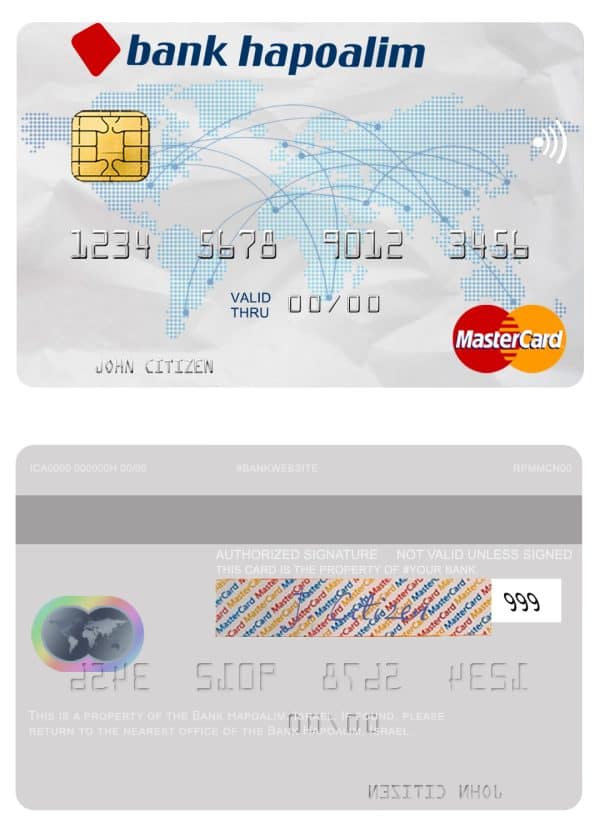 Fillable Israel Bank Hapoalim mastercard Templates Fillable Israel Bank Hapoalim mastercard Templates