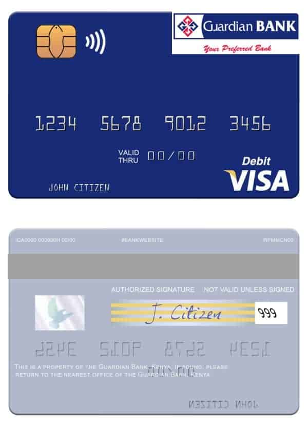 Fillable Kenya Guardian Bank visa card Templates Fillable Kenya Guardian Bank visa card Templates