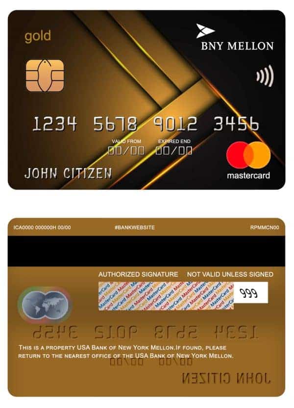 Fillable USA Bank of New York Mellon mastercard gold Templates Fillable USA Bank of New York Mellon mastercard gold Templates