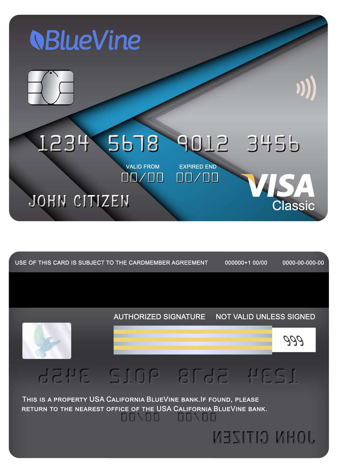Fillable USA California BlueVine bank visa classic card Templates Fillable USA California BlueVine bank visa classic card Templates