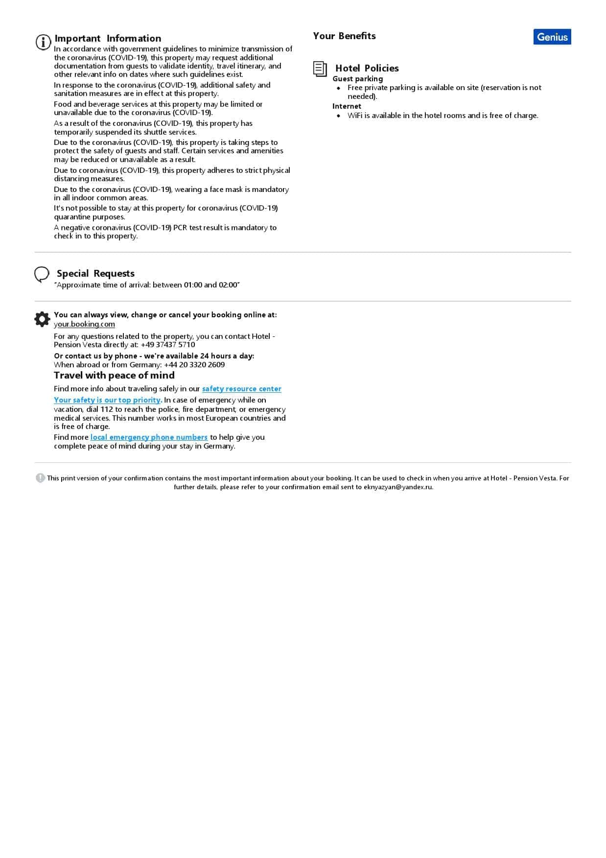 Germany hotel booking confirmation Word and PDF template, 2 pages Germany hotel booking confirmation Word and PDF template, 2 pages