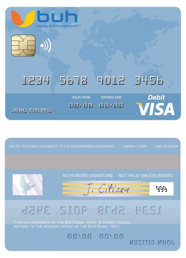 Haiti BUH Bank visa card Fillable Haiti BUH Bank visa card Templates