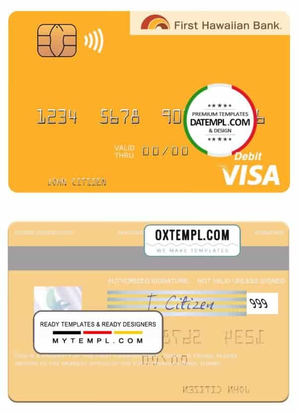 Hawaii First Hawaiian Bank visa card Fillable Hawaii First Hawaiian Bank visa card Templates