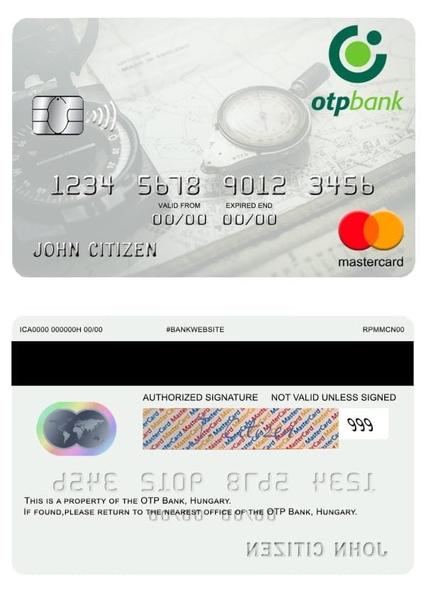 Hungary OTP Bank mastercard Fillable Hungary OTP Bank mastercard Templates