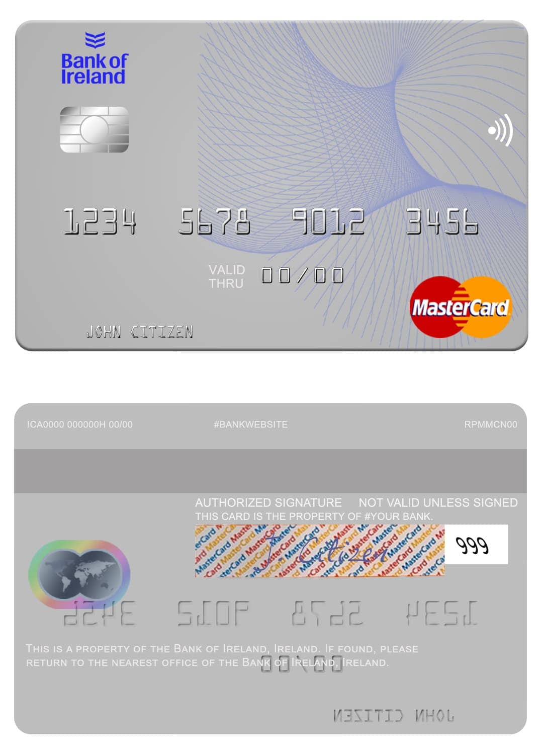 Ireland Bank of Ireland mastercard Fillable Ireland Bank of Ireland mastercard Templates