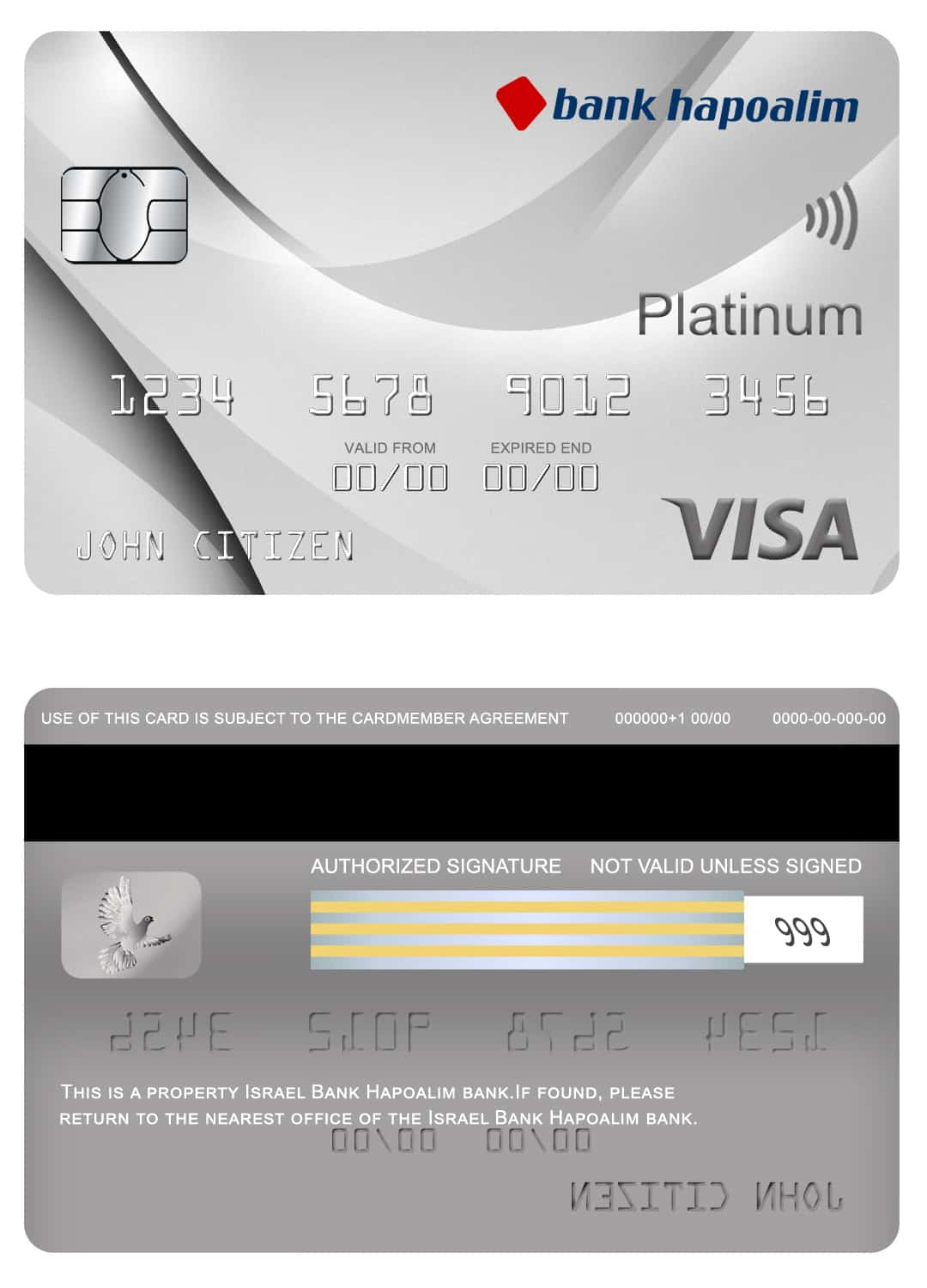 Israel Bank Hapoalim visa platinum card Fillable Israel Bank Hapoalim visa platinum card Templates