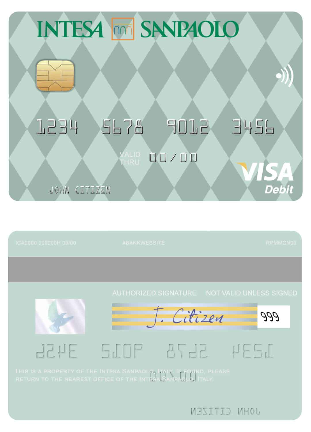 Italy Intesa Sanpaolo visa card Fillable Italy Intesa Sanpaolo visa card Templates