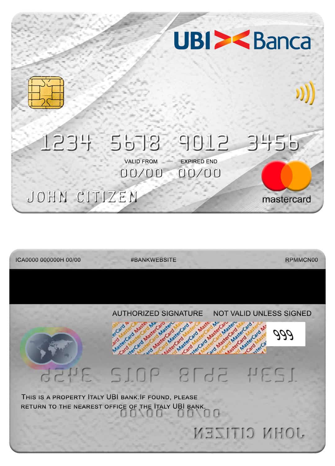 Italy UBI bank mastercard Fillable Italy UBI bank mastercard Templates