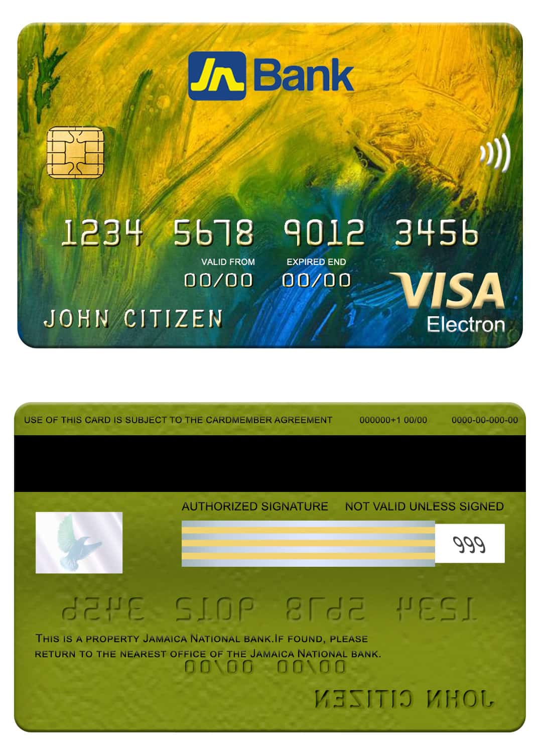 Jamaica National bank visa electron card Editable Jamaica National bank visa electron card Templates