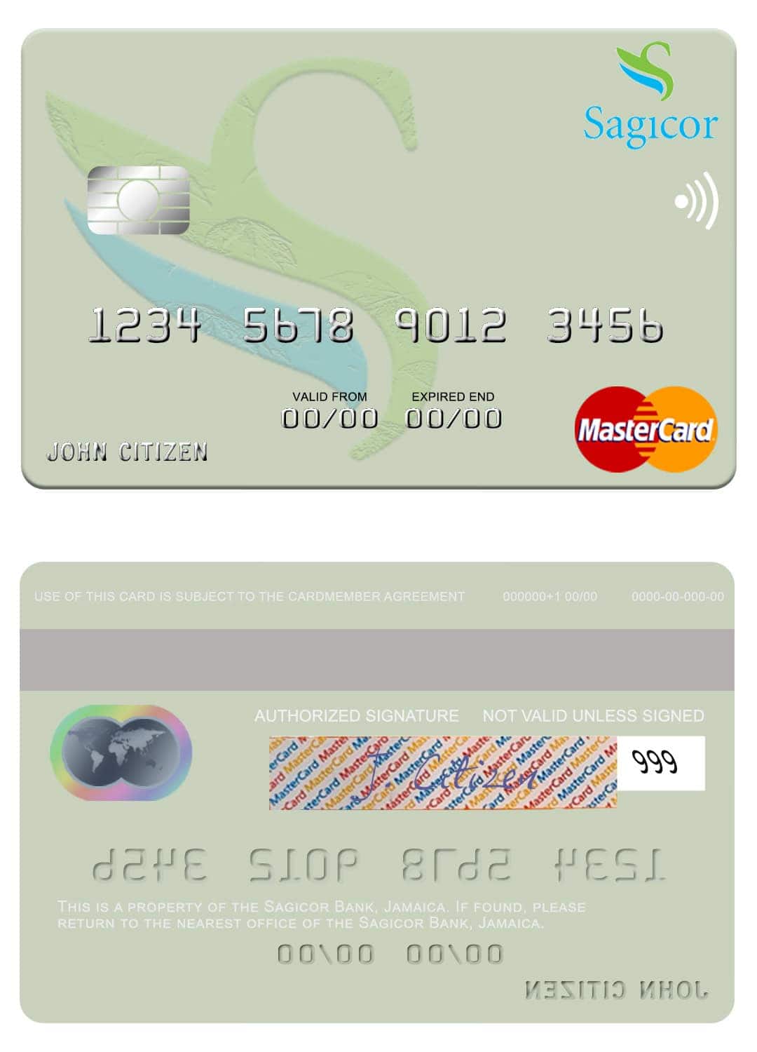 Jamaica Sagicor Bank mastercard Editable Jamaica Sagicor Bank mastercard Templates