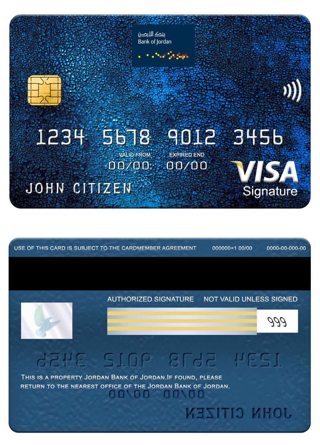 Jordan Bank of Jordan visa signature card Editable Jordan Bank of Jordan visa signature card Templates