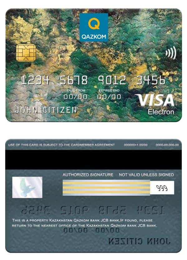 Kazakhstan Qazkom bank visa electron card Fillable Kazakhstan Qazkom bank visa electron card Templates