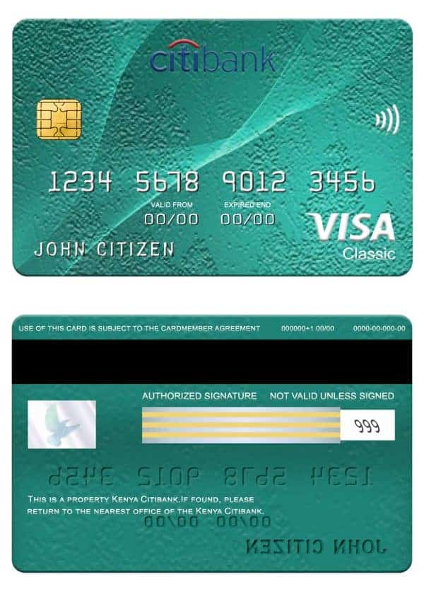 Kenya Citibank visa classic card Fillable Kenya Citibank visa classic card Templates