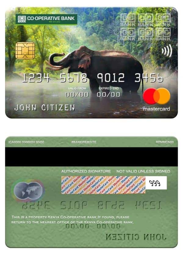 Kenya Co-operative bank of Kenya mastercard Editable Kenya Co-operative bank of Kenya mastercard Templates