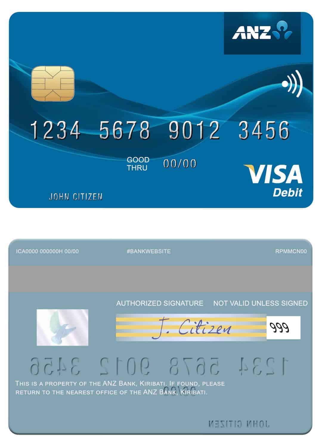 Kiribati ANZ Bank visa card Fillable Kiribati ANZ Bank visa card Templates