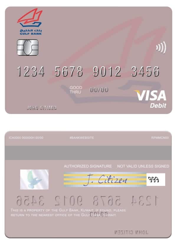 Kuwait Gulf Bank visa card Fillable Kuwait Gulf Bank visa card Templates