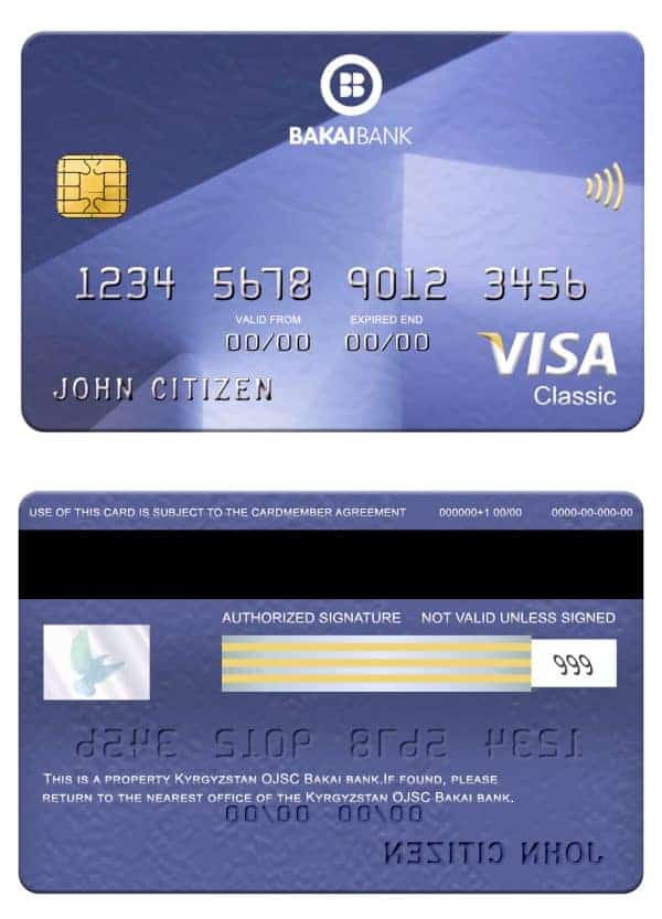 Kyrgyzstan OJSC Bakai bank visa classic card Fillable Kyrgyzstan OJSC Bakai bank visa classic card Templates