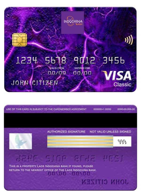 Laos Indochina bank visa classic card Fillable Laos Indochina bank visa classic card Templates