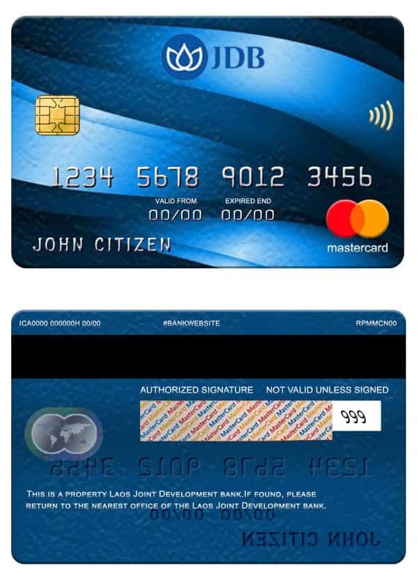 Laos Joint Development Bank (JDB) mastercard Editable Laos Joint Development Bank (JDB) mastercard Templates