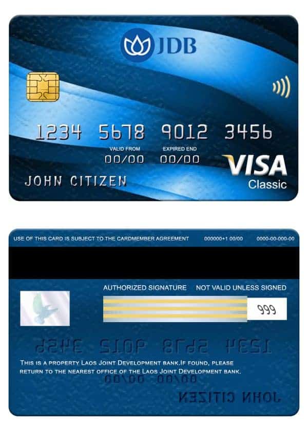Laos Joint Development Bank (JDB) visa classic card Fillable Laos Joint Development Bank (JDB) visa classic card Templates