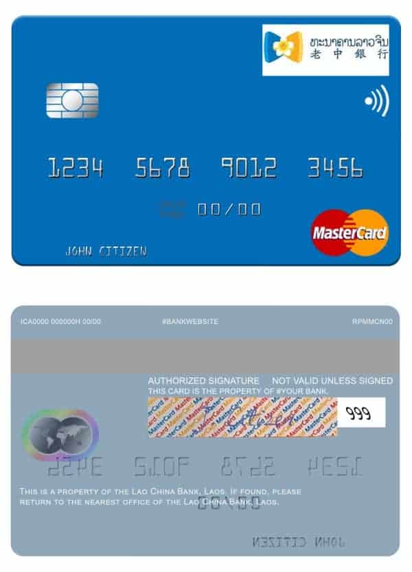 Laos Lao China Bank mastercard Fillable Laos Lao China Bank mastercard Templates