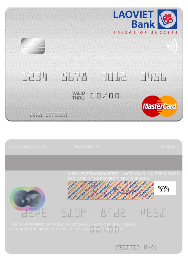 Laos Lao-Viet mastercard Fillable Laos Lao-Viet mastercard Templates