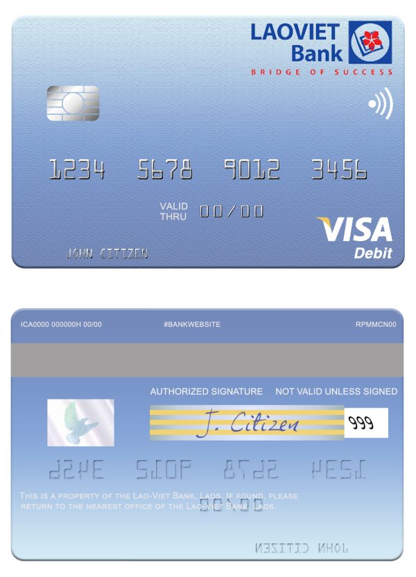 Laos Lao-Viet visa card Editable Laos Lao-Viet visa card Templates
