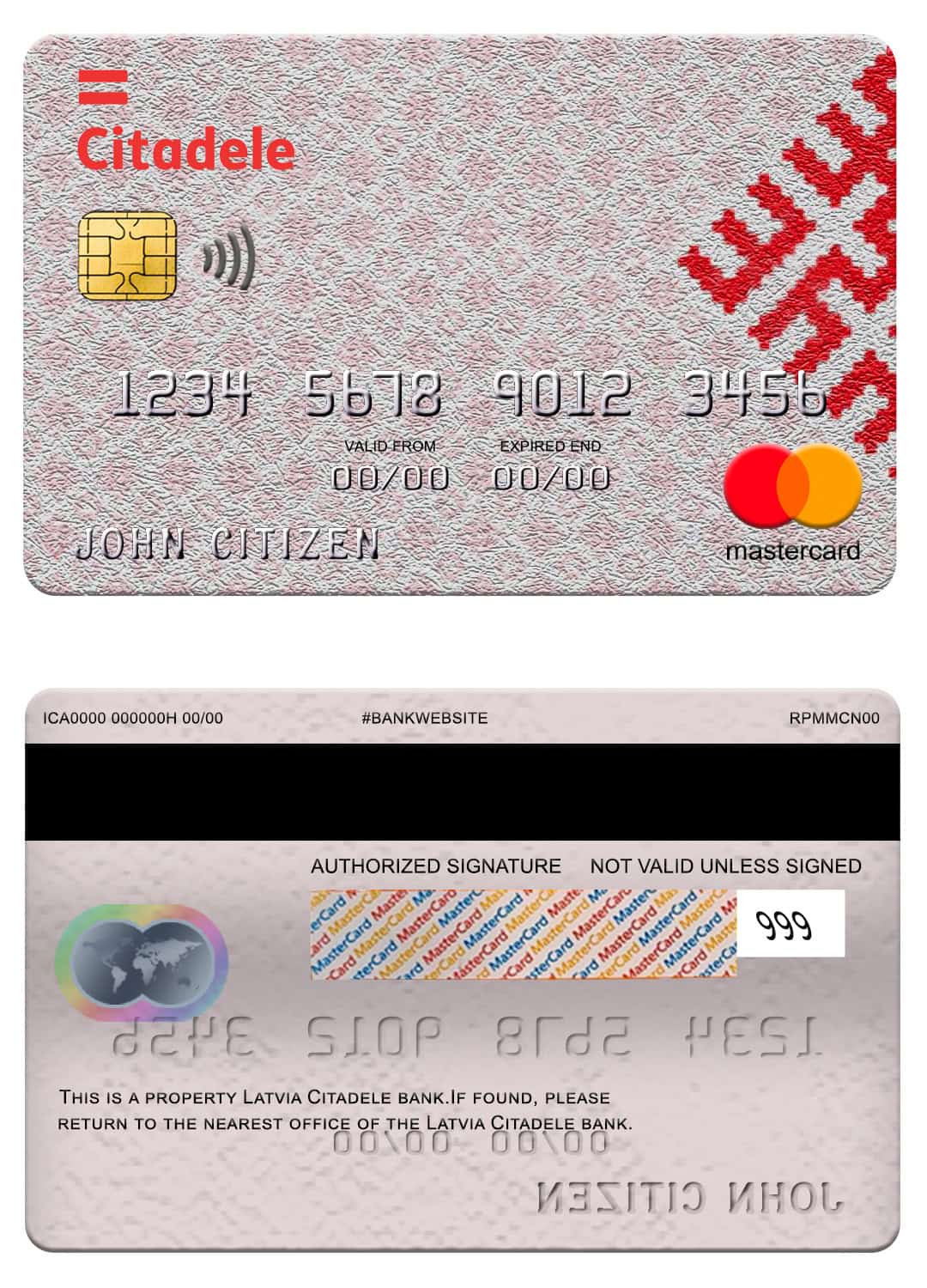 Latvia Citadele bank mastercard Editable Latvia Citadele bank mastercard Templates