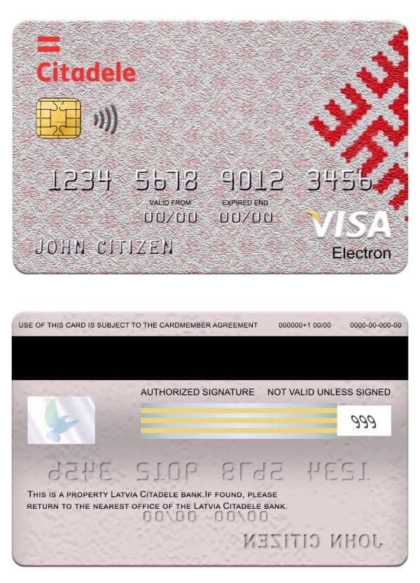 Latvia Citadele bank visa electron card Fillable Latvia Citadele bank visa electron card Templates
