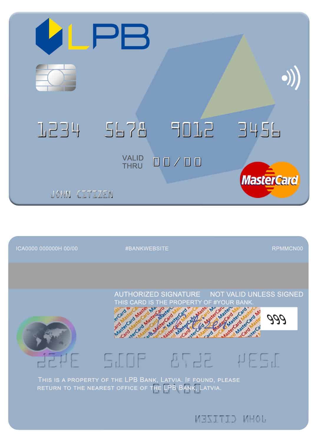 Latvia LPB Bank mastercard Fillable Latvia LPB Bank mastercard Templates