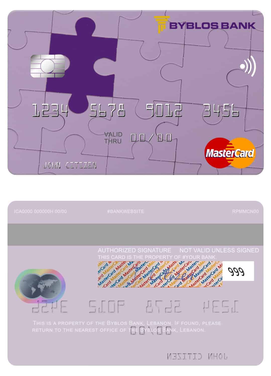 Lebanon Byblos Bank mastercard Fillable Lebanon Byblos Bank mastercard Templates