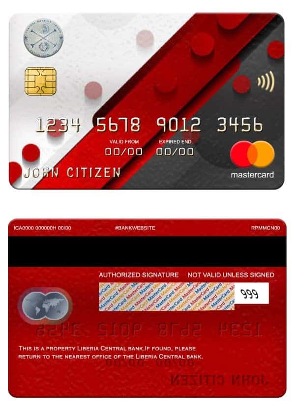 Liberia Central bank mastercard Editable Liberia Central bank mastercard Templates