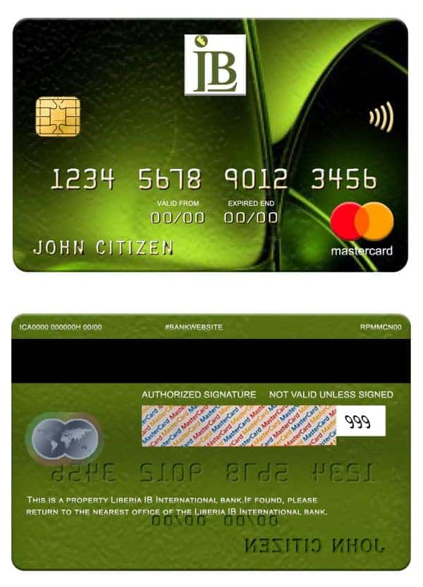 Liberia IB International bank mastercard Editable Liberia IB International bank mastercard Templates