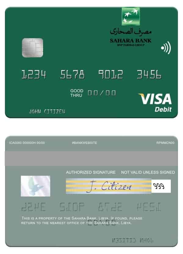 Libya Sahara Bank visa card Fillable Libya Sahara Bank visa card Templates