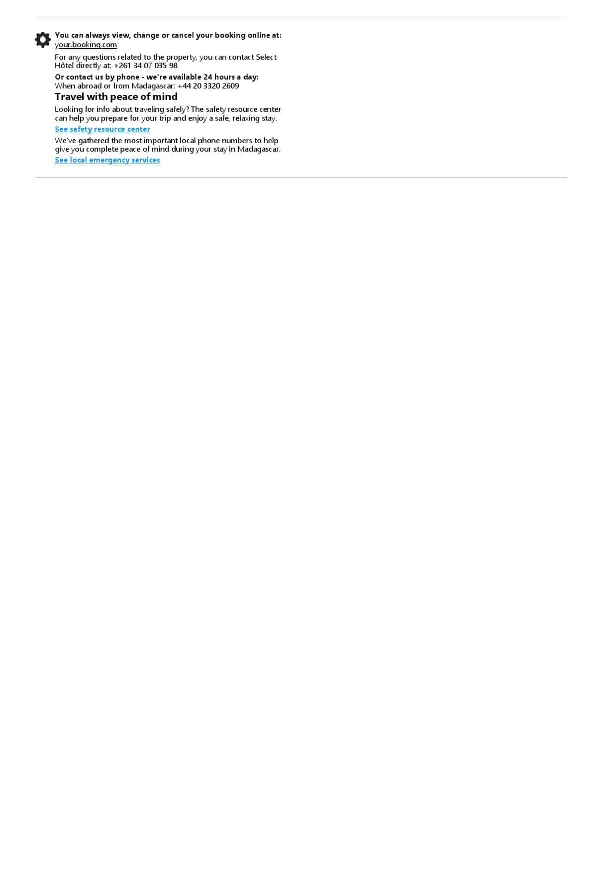 Madagascar hotel booking confirmation Word and PDF template, 2 pages Madagascar hotel booking confirmation Word and PDF template, 2 pages